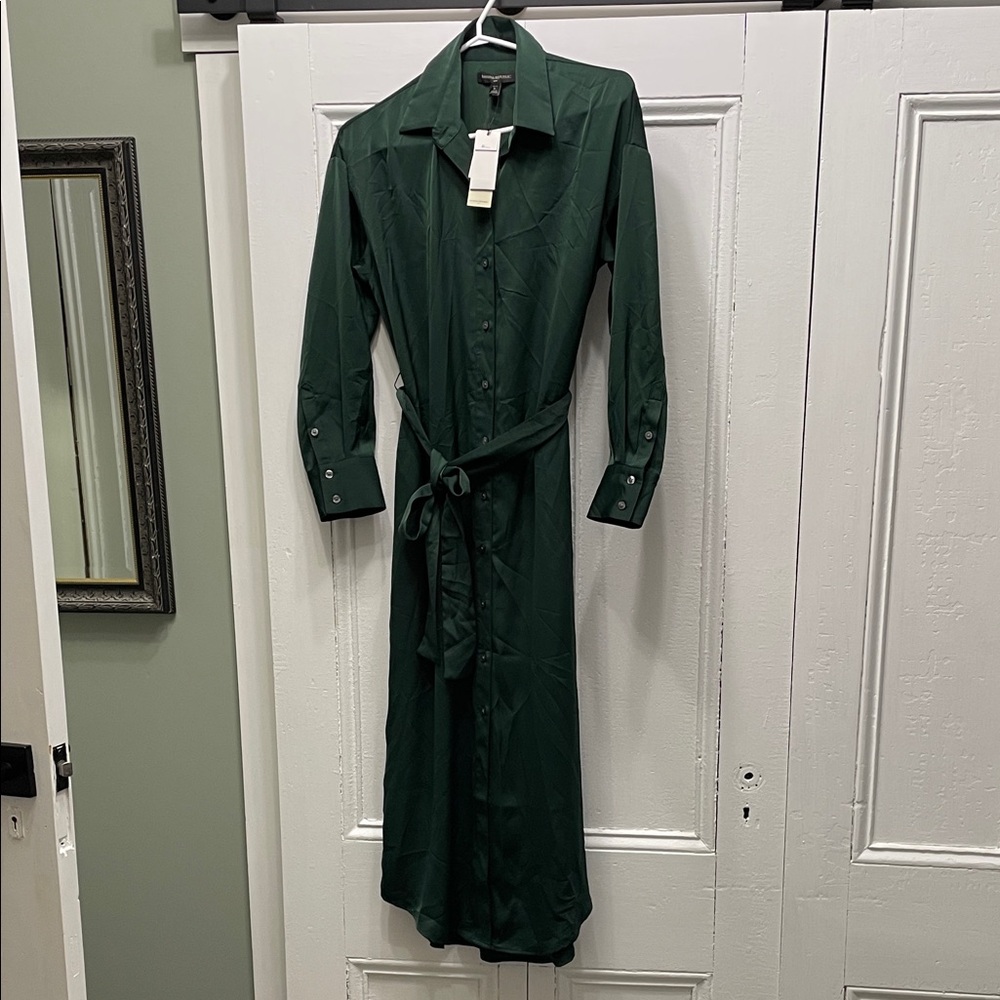 Banana Republic Women’s Dress Forest Green Size Small Petite SP 4P 6P